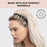 Kitsch Zig Zag Headbands, Recycled Plastic Hair Band for Men & Women, Classic 90s Hair Accessories (2pc)