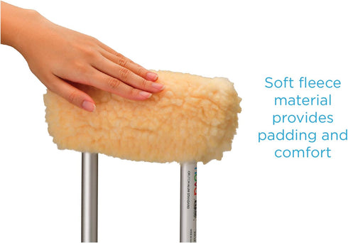 NOVA Medical Products Sheepskin Fleece Crutch Pads, Universal Fit, Washable, One Pair