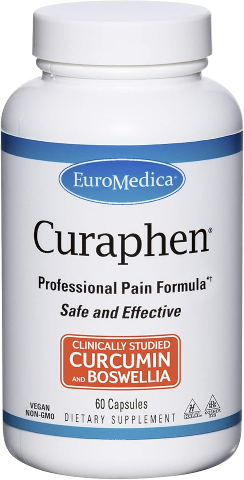 Euromedica Curaphen - 60 Capsules - Professional Pain Formula with Curcumin & Boswellia