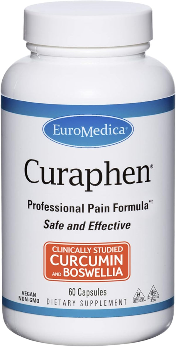 Euromedica Curaphen - 60 Capsules - Professional Pain Formula with Curcumin & Boswellia
