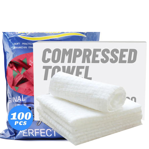 100 Pcs Mini Compressed Towels, Disposable Face Compressed Towel, Portable Coin Tissue for Travel and Outdoor Activities