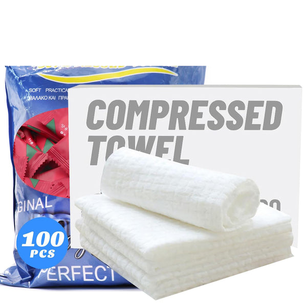 100 Pcs Mini Compressed Towels, Disposable Face Compressed Towel, Portable Coin Tissue for Travel and Outdoor Activities