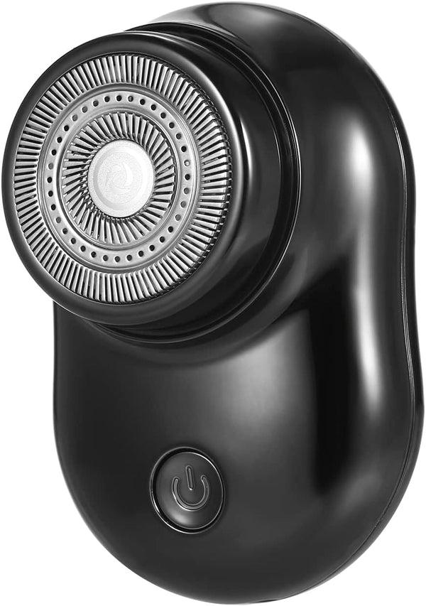 Mini Shaver Portable Electric Shaver - Cordless Rechargeable Rotary Shaver for Men's Beard Shaving (Black)