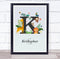 The Card Zoo Jungle Animals Initial K Baby Birth Details Nursery Christening Gift Print