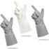 Cleanbear Cleaning Gloves - Set of 3 Reusable Latex Free Rubber Gloves, 2 Pairs Gray and 1 Pair White (12 Inches)