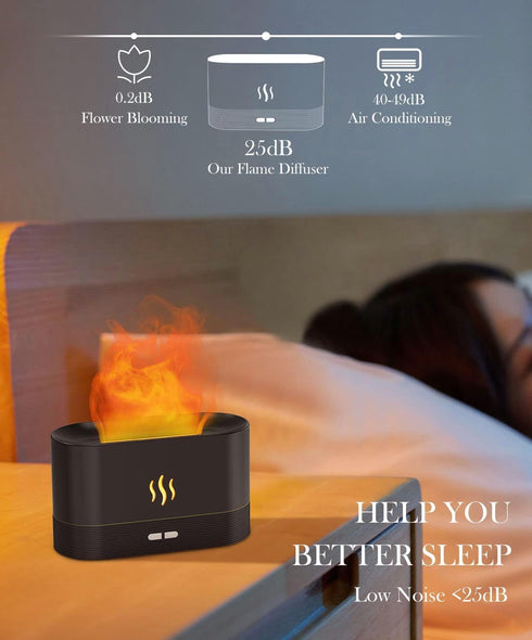 Flame Air Diffuser Humidifier - Upgraded Scent Diffuser for Essential Oils, Ultrasonic Aromatherapy, Auto-off Function