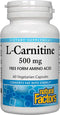 Natural Factors L-Carnitine 500 mg, 60 Capsules (60 Servings) - Energy Support