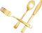 N9R 100PCS Gold Plastic Silverware Set, Disposable Cutlery - 50 Forks, 25 Spoons, 25 Knives