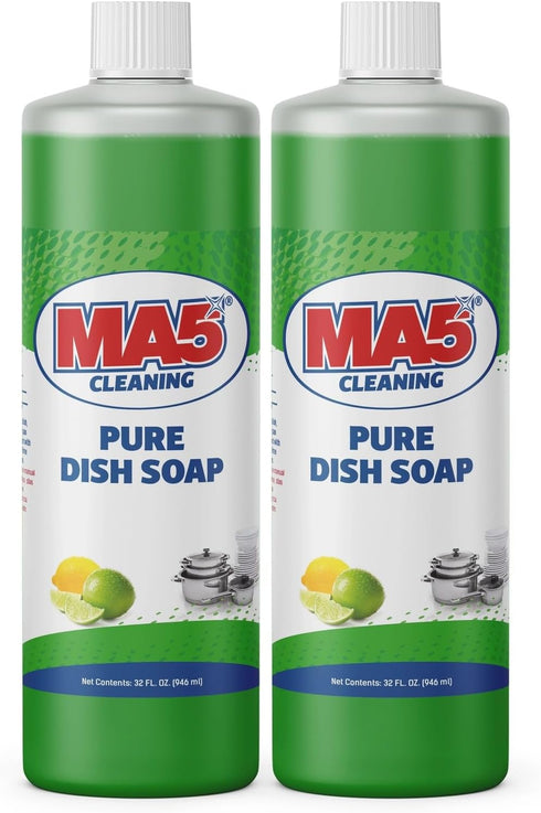 MA5X CLEANING Pure Liquid Dish Soap, 32oz, Pack of 2