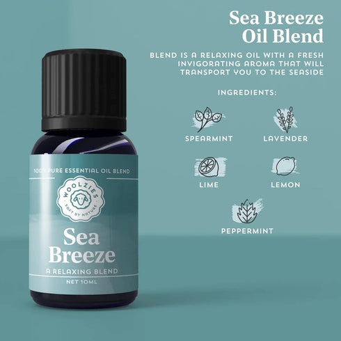 Woolzies 100% Pure & Natural Unwind Essential Oil Blend Set, Therapeutic Grade, Refresh, Sea Breeze, Sunshine