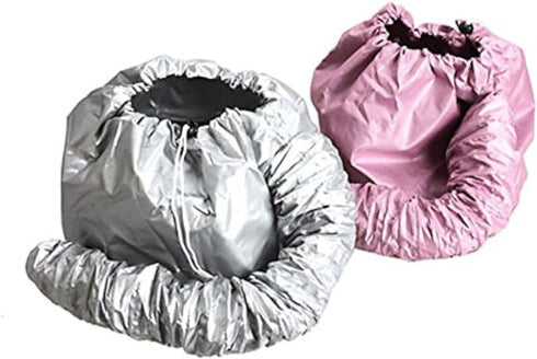 Kingzhuo 2 Pcs Bonnet Hair Dryer, Portable Safe Soft Hat Hair Dryer for Women (Silver and Pink)