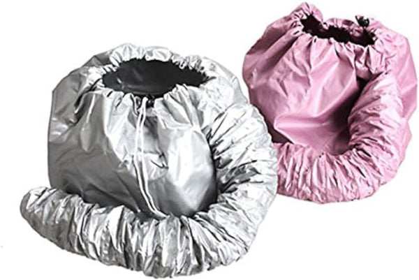 Kingzhuo 2 Pcs Bonnet Hair Dryer, Portable Safe Soft Hat Hair Dryer for Women (Silver and Pink)