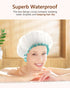 mikimini White Shower Cap for Women and Girls 2 Pack, Double Waterproof, Reusable, Washable, Soft and Comfortable