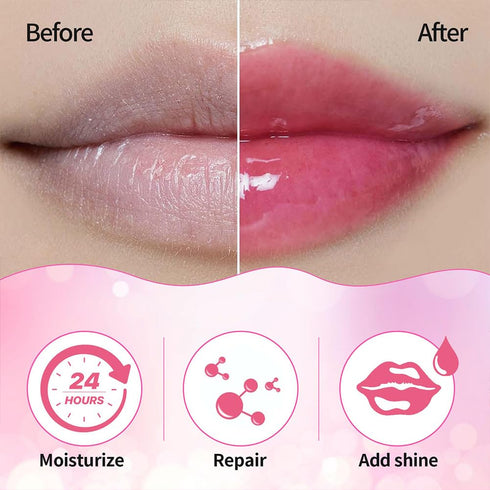 Hydrating Lip Glow Oil, Moisturizing Transparent Lip Oil, Plumping Non-sticky Tinted Lip Balm for Lip Care (CHERRY) 0.2