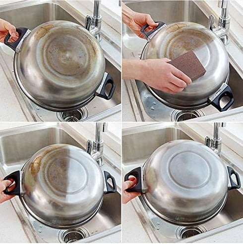 10Pcs Carborundum Sponge Nano Emery Sponges, Pot Clean Brush Rust Eraser Scouring Pads