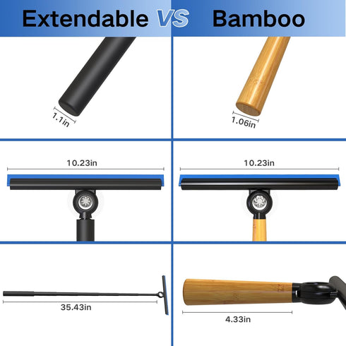 Squeegee for Window Cleaning, Telescopic Shower Squeegee with Extension Pole for Car Windows, Tile Walls, Shower