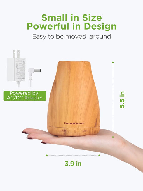 InnoGear Essential Oil Diffuser, Premium 5-in-1 Aromatherapy Diffuser, Air Desk Humidifier for Bedroom, Yellow