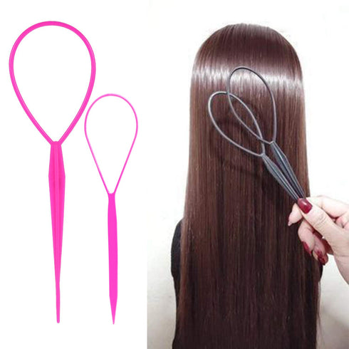 WSYUB Topsy Tail Tools, 10Pcs Hair Styling Accessories, French Braid Tool Loop for Girls, 5 Colors