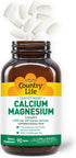 Country Life Target-Mins Calcium Magnesium Complex 1000mg/500mg - 90 Tablets, Certified Vegan & Gluten Free