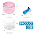 Transparent Pink Travel Denture Case with Brush, Leak Proof Denture Cleaning Container for False Teeth