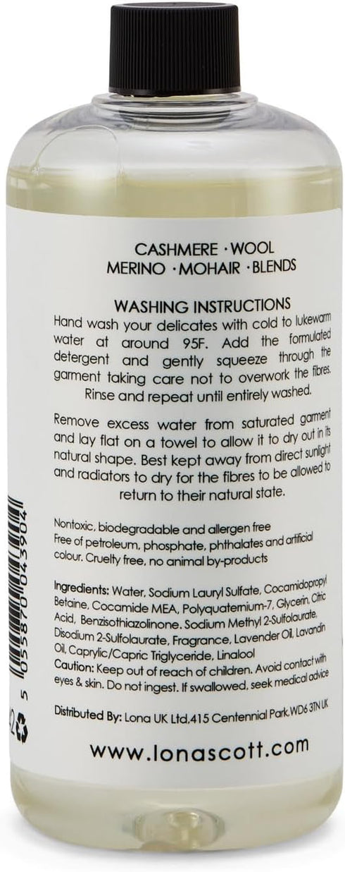 Cashmere, Wool & Delicates Shampoo Detergent, 475ml - Lavender