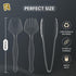 18 Pcs Clear Plastic Serving Utensils Set - 6 Serving Spoons, 6 Tongs, 6 Forks - Heavy Duty Disposable for Parties