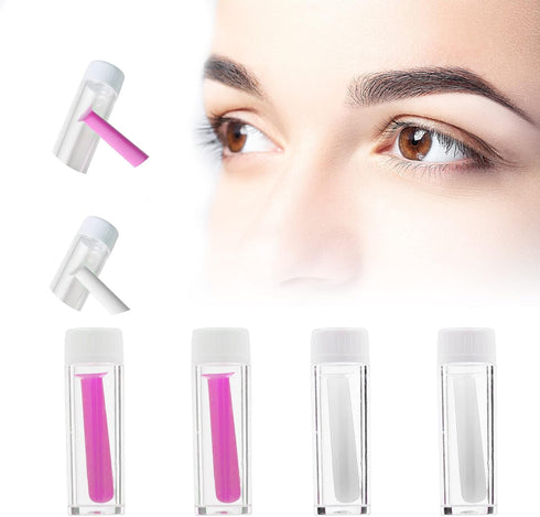 4 Pieces Soft Contact Lens Remover Tool - Easy Silicone Suction Cup with Bottle for Soft/Hard Lenses (Pink and White)