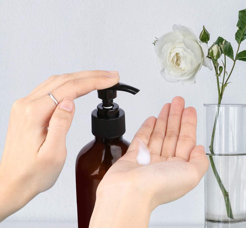 Yebeauty Plastic Soap Dispenser, 10oz/300ml Empty Refillable Lotion Pump Dispenser, 2-Pack Brown