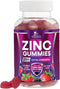 Zinc Gummies 50mg, Bone Skin & Immune Support, Vegan Gluten Free Chewable Supplements, 60 Gummies