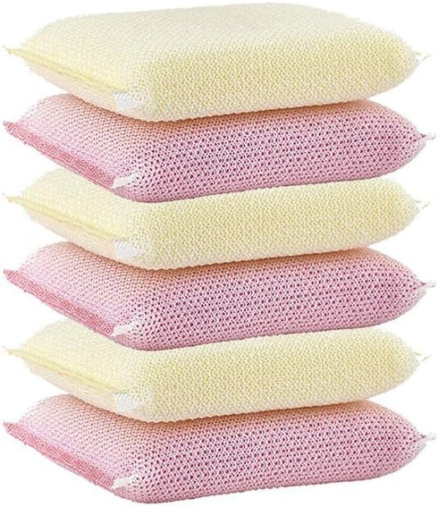 Superio 6 Pack Nylon Cleaning Pad, Multi-Surface Scratch-Free Scour Sponge for Dishes, Cookware, China, and Plasticware