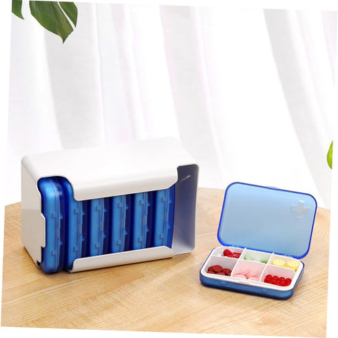 HOODANCOS 1Set Portable Medicine Storage Case with Compartments Travel Friendly Organizer for Pills and Capsules