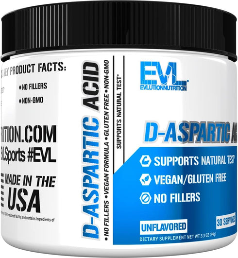 D Aspartic Acid Testosterone Booster for Men, 3120mg DAA Pre Workout Powder, Muscle Builder, Unflavored