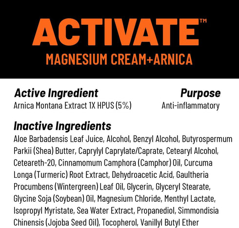 KT Health Magnesium Cream Activate - Warms & Loosens Tight Muscles, Use Pre-Workout to Reduce Stiffness