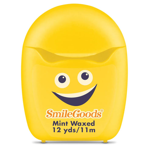 SmileGoods Cuties Mint Waxed Dental Floss, 12 Yard Mini Sample Size for Travel, Kids, Adults, 72 Pack with Display