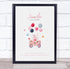 The Card Zoo New Baby Birth Details Christening Nursery Pink Bunny Keepsake Gift Print