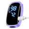 Fingertip Pulse Oximeter, Rechargeable Blood Oxygen Meter with Lanyard for Sports, Outdoors, Aviation Use (Purple)