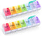 2 PCS Weekly Pill Organizer - Arthritis Friendly Travel 7 Day Pill Box with Spring Open Design and Storage Case