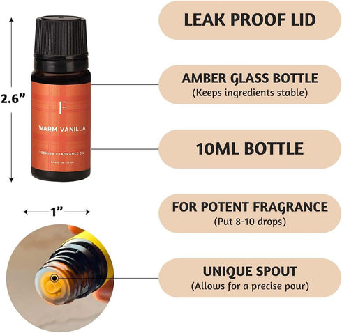 Folkulture Fall Essential Oils Set of 6 - Fragrance Oils for Diffuser, Home, and Oil Diffuser Essential Oils.