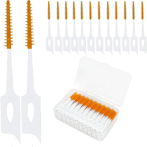 300 Pieces Dual-Use Interdental Brushes, Soft Silicone Disposable Dental Picks for Effective Teeth Cleaning