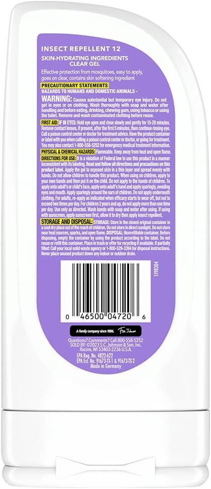 OFF! Clean Feel Insect Repellent Clear Gel, 20% Picaridin Bug Repellent, Long Lasting Protection from Mosquitoes, 6 oz