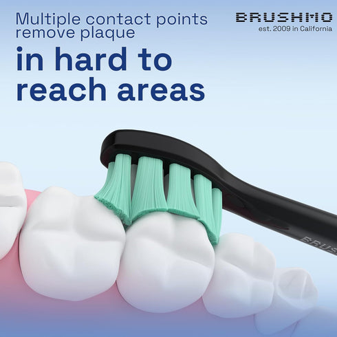 Brushmo Replacement Toothbrush Heads - Compatible with Philips Sonicare Electric Toothbrush, Black, 8 Pack