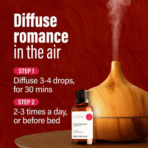 H’ana Vanilla Essential Oil 1 fl oz for Diffuser & Skin - 100% Natural Vanilla Oleoresin Oil