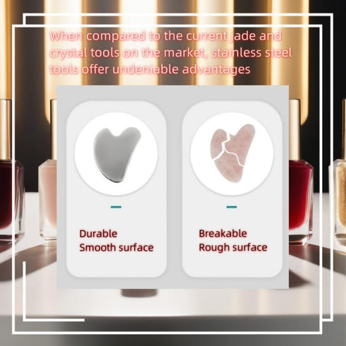 TIKMOON Set, Gua Sha Scraping Tool Heart-Shaped Metal Gua Sha Face Massage Tool, Facial Massage Wand for Face, Neck
