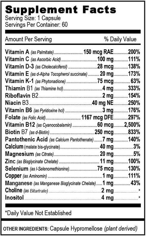 ADEK Multi Vitamin Support, No Iron - 60 Count