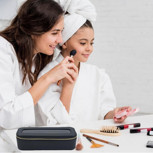 Clear Makeup Brush Bag, Small Holder Travel Makeup Bag for Purse, Mini TSA Approved Cosmetic Brush Case, Portable