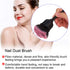 Rose Shaped Nail Dust Brush, Long Handle Nail Powder Brush for Makeup & Manicure Dust Remover Brush for Clean (Black +