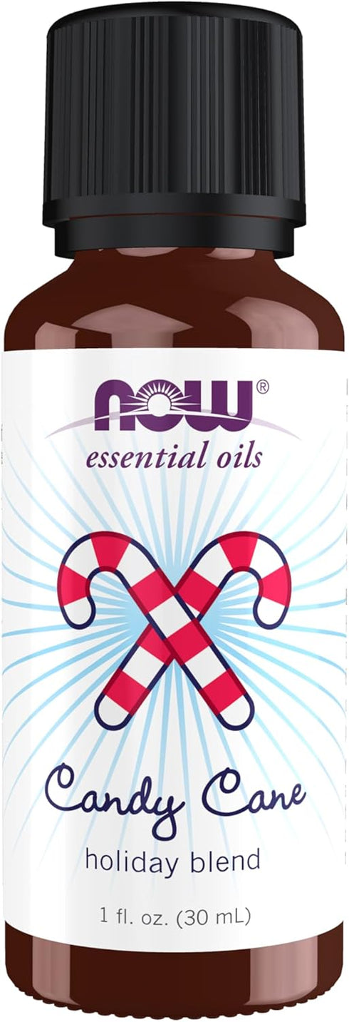 NOW Essential Oils Candy Cane Oil Blend, Refreshing Minty Scent, 1-Ounce, Steam Distilled & CO2 Extracted