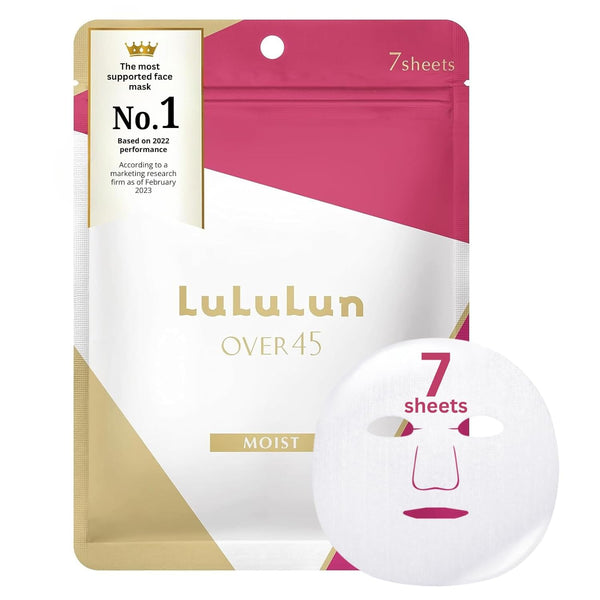 Lululun 7pc Facial Sheet Mask Pack Set - Anti-aging, Hydrating & Moisturizing Face Masks for Women Over 45 Camelia Pink