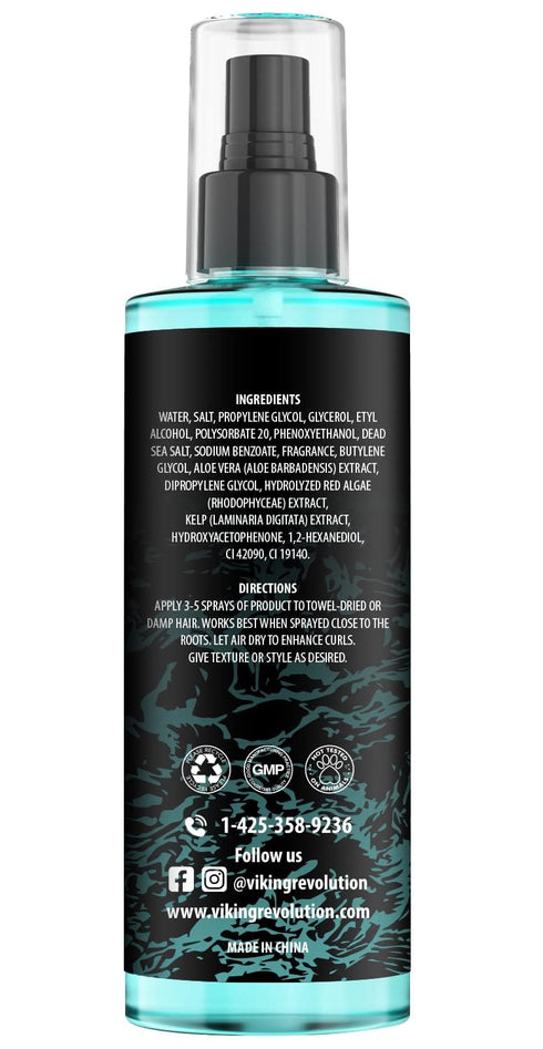Viking Revolution Sea Salt Spray for Hair Men, 8oz Texturizing Spray with Kelp, Aloe Vera for Beach Hair