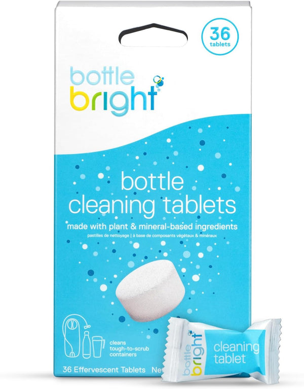 Bottle Bright 36 Tablets - EPA Safer Choice Certified, Clean Stainless Steel, Thermos, Tumbler, Reusable Water Bottles